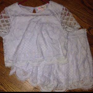 L'ATISTE Light Blue Lacey Short Set Size M